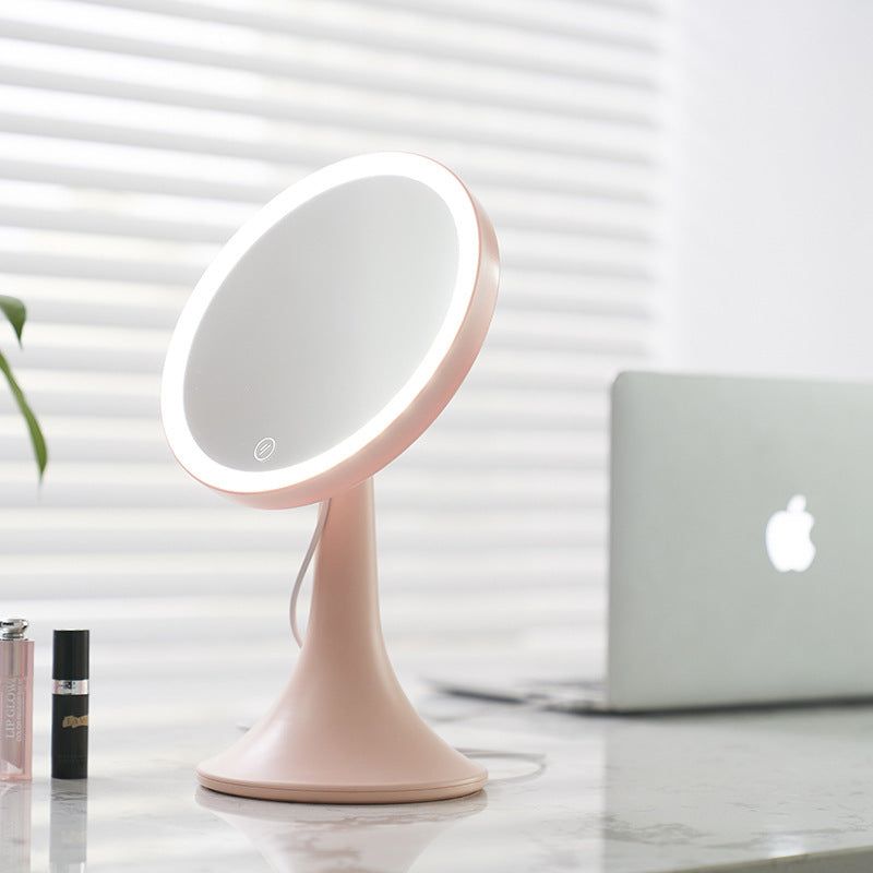 Round LED makeup mirror