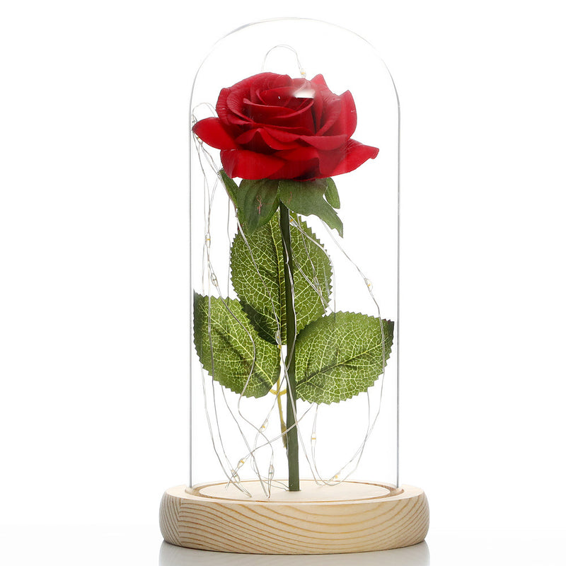 Glass Shade Rose Lamp