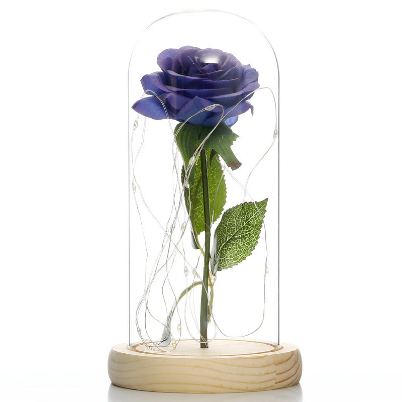 Glass Shade Rose Lamp