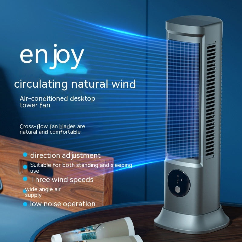 Silent And Portable USB Desktop Vertical Leafless Tower Fan