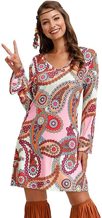 Hippie Clothing Print Dress Women