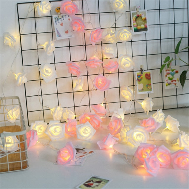 LED Rose Flower String Lights