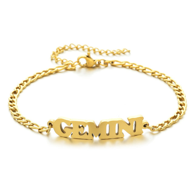 Gold Plated Zodiac Charm Anklet Bracelet