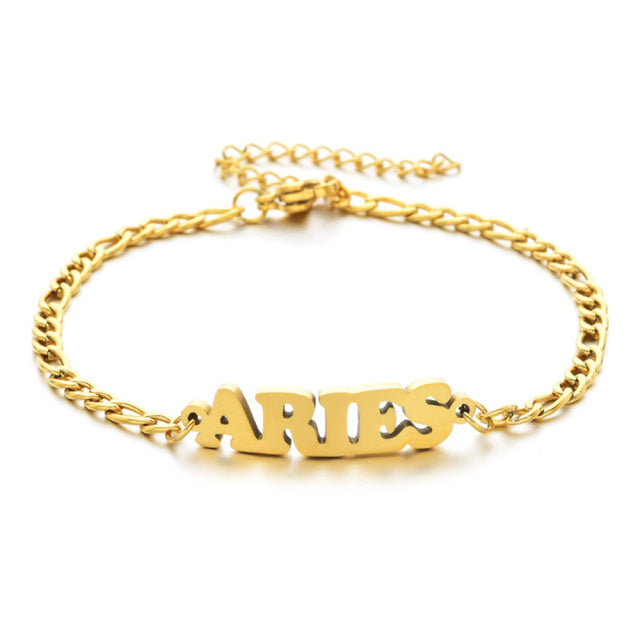 Gold Plated Zodiac Charm Anklet Bracelet