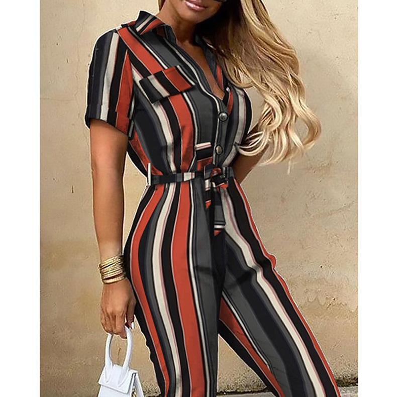 High Waist Printed Long Jumpsuit