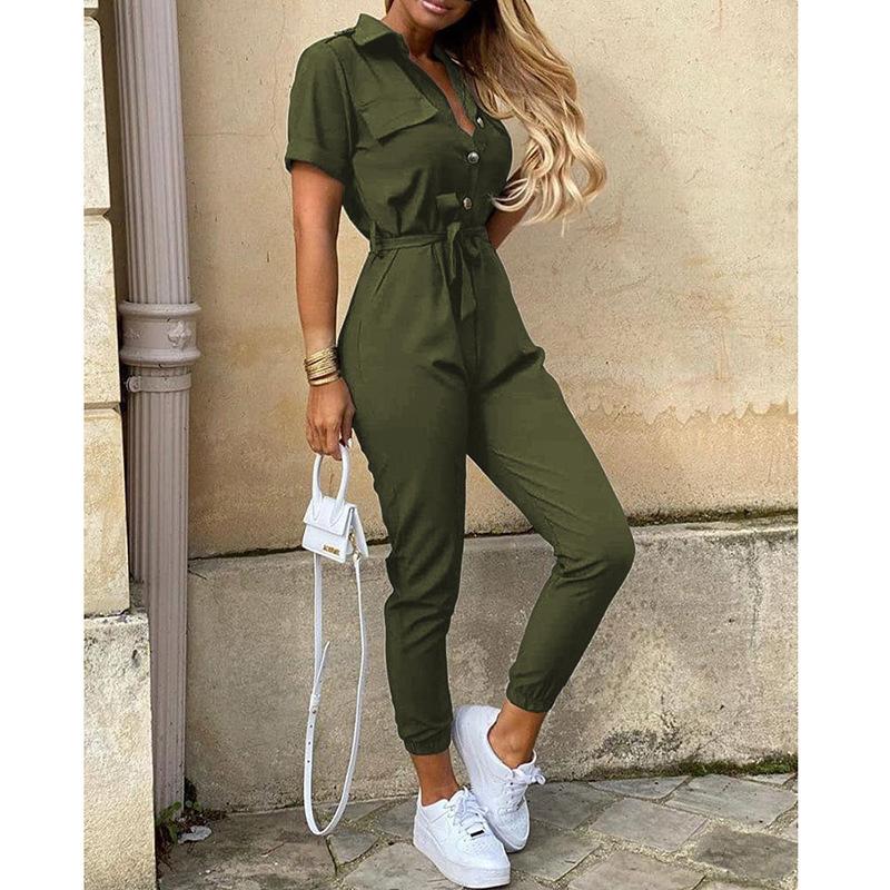 High Waist Printed Long Jumpsuit