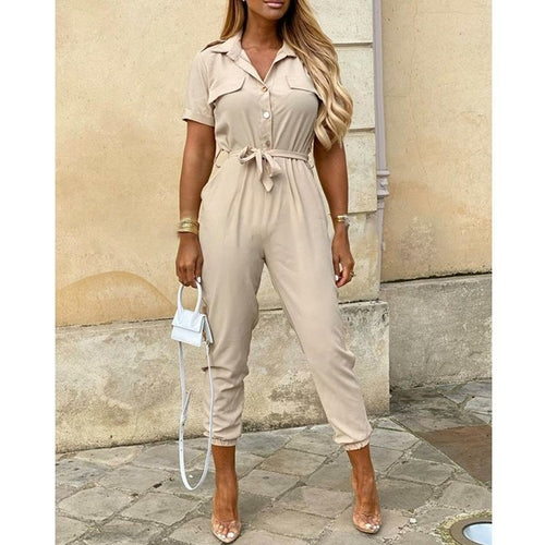 High Waist Printed Long Jumpsuit