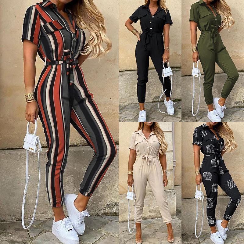 High Waist Printed Long Jumpsuit