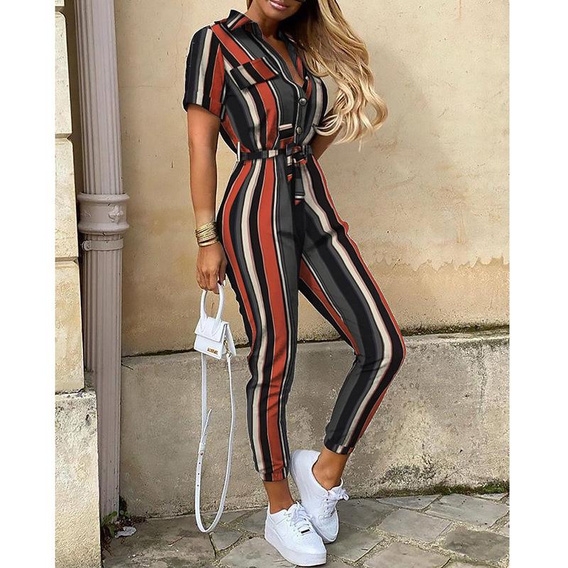 High Waist Printed Long Jumpsuit