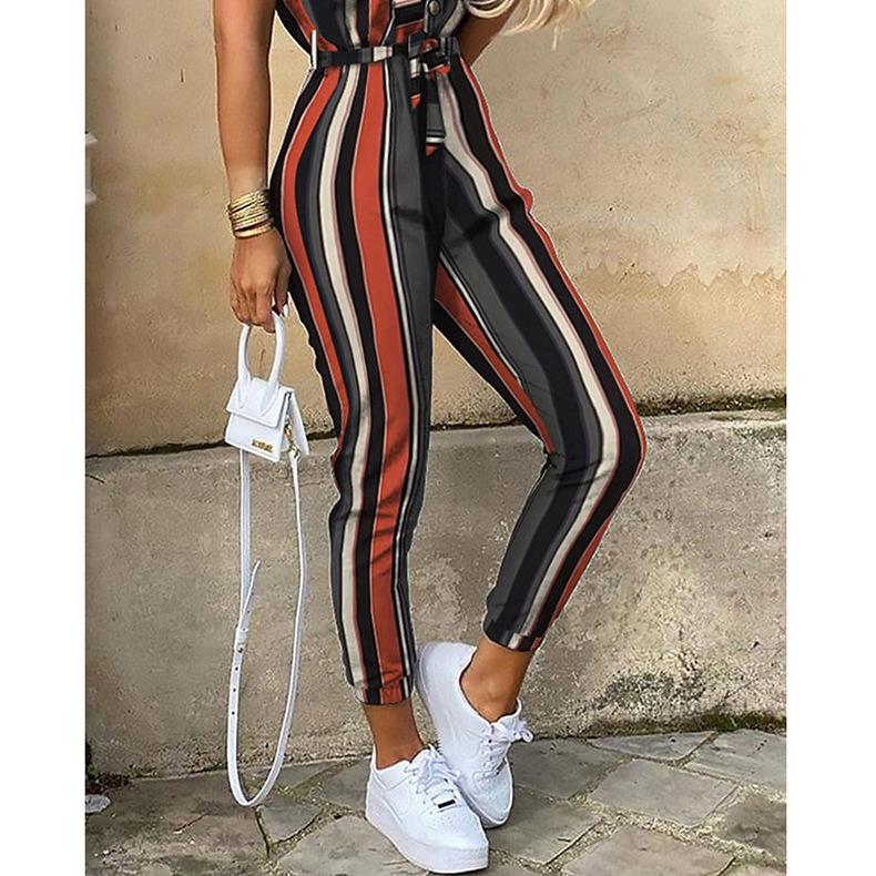 High Waist Printed Long Jumpsuit