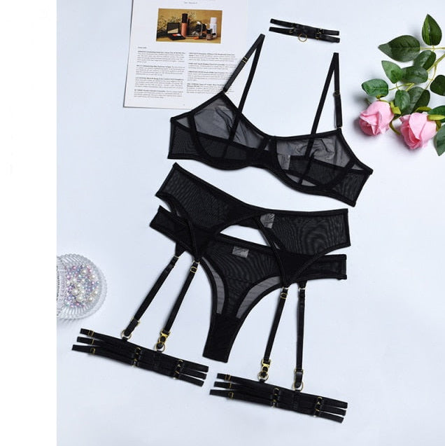 4 Pieces Sexy Erotic Lingerie