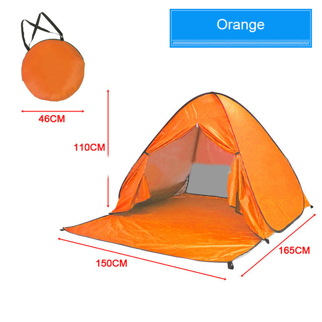 Automatic Beach Tent Large Size Fit 3-5 People With Curtain Lightweight Anti UV Waterproof Outdoor Camping Cabana Sun Shelter