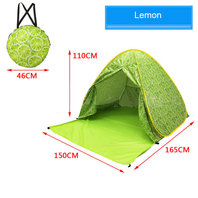 Automatic Beach Tent Large Size Fit 3-5 People With Curtain Lightweight Anti UV Waterproof Outdoor Camping Cabana Sun Shelter