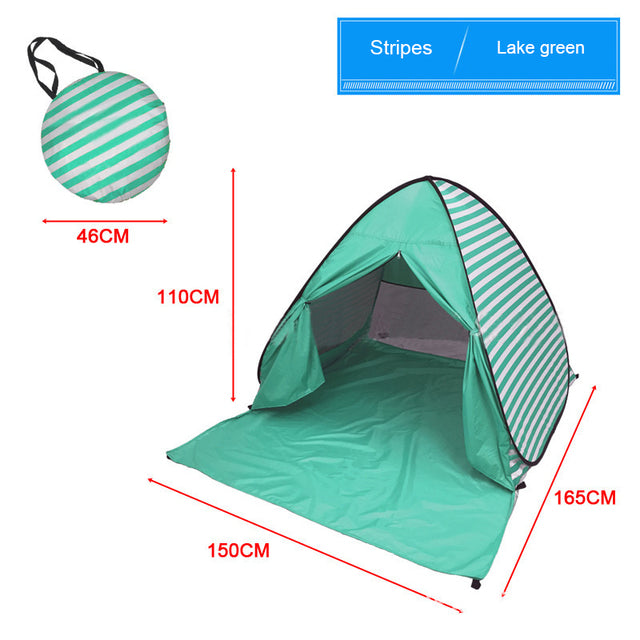 Automatic Beach Tent Large Size Fit 3-5 People With Curtain Lightweight Anti UV Waterproof Outdoor Camping Cabana Sun Shelter