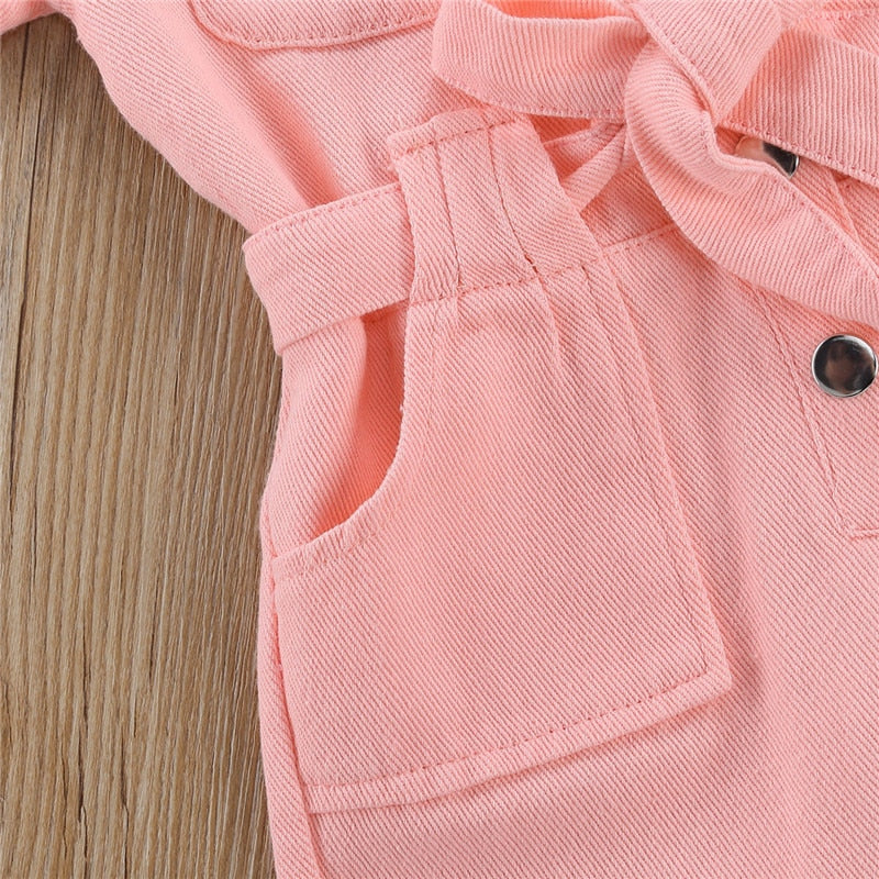 One-Piece Toddler Standing Collar Jumpsuit