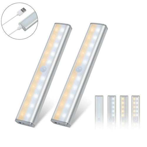 20 Motion LED Lights Rechargeable Battery - globalishoppers