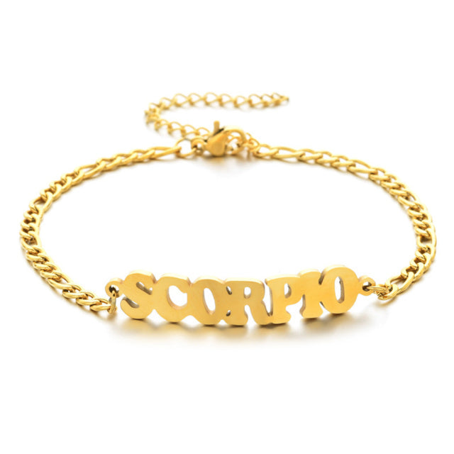 Gold Plated Zodiac Charm Anklet Bracelet