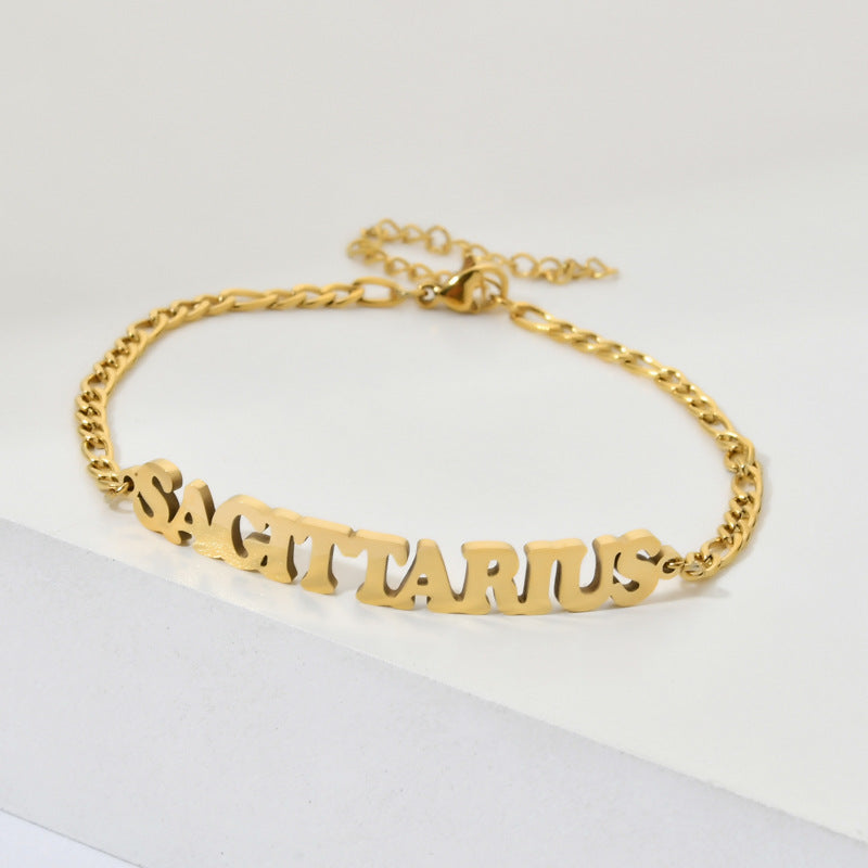 Gold Plated Zodiac Charm Anklet Bracelet