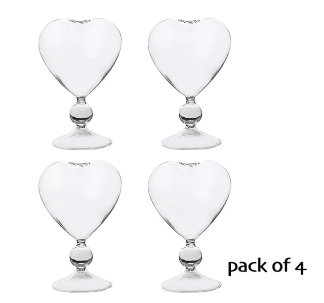 4PCS Creative Heart-Shaped Cocktail Glasses