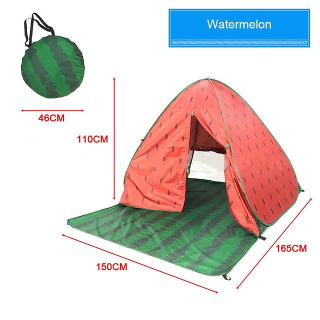 Automatic Beach Tent Large Size Fit 3-5 People With Curtain Lightweight Anti UV Waterproof Outdoor Camping Cabana Sun Shelter