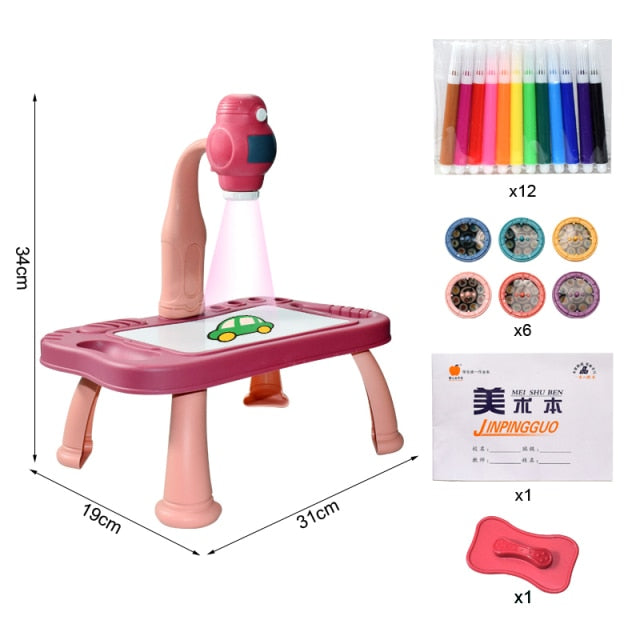 Children Led Projector Drawing Table