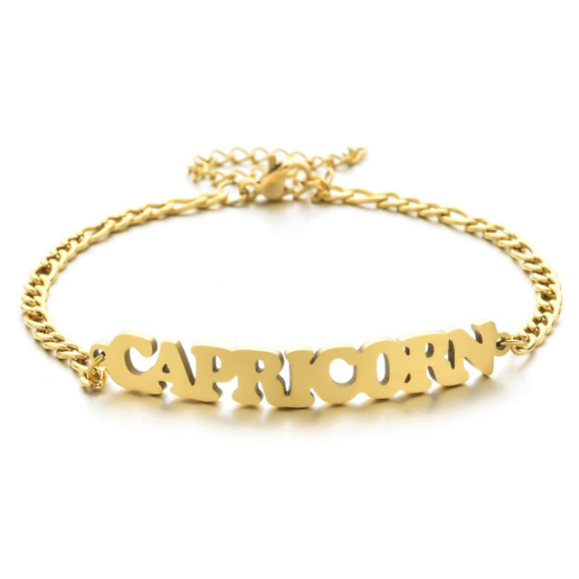 Gold Plated Zodiac Charm Anklet Bracelet