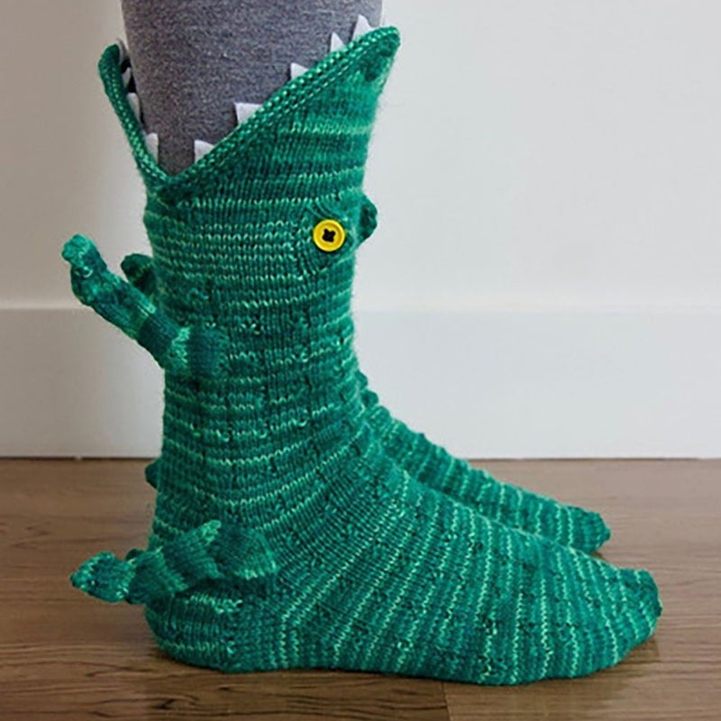 Shark Chameleon Crocodile Knitted Socks