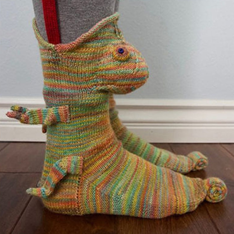 Shark Chameleon Crocodile Knitted Socks