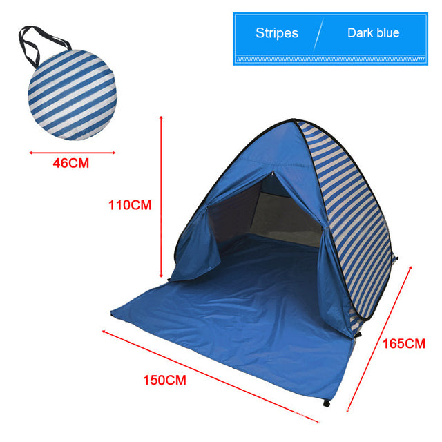 Automatic Beach Tent Large Size Fit 3-5 People With Curtain Lightweight Anti UV Waterproof Outdoor Camping Cabana Sun Shelter