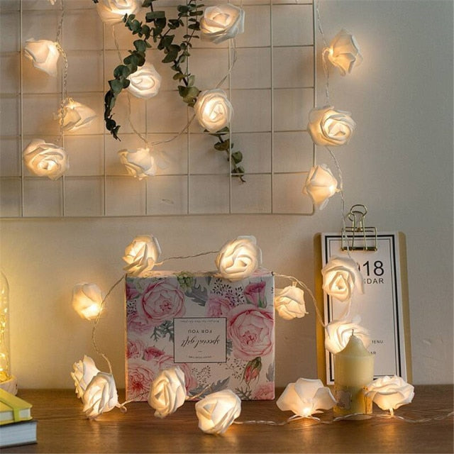 LED Rose Flower String Lights