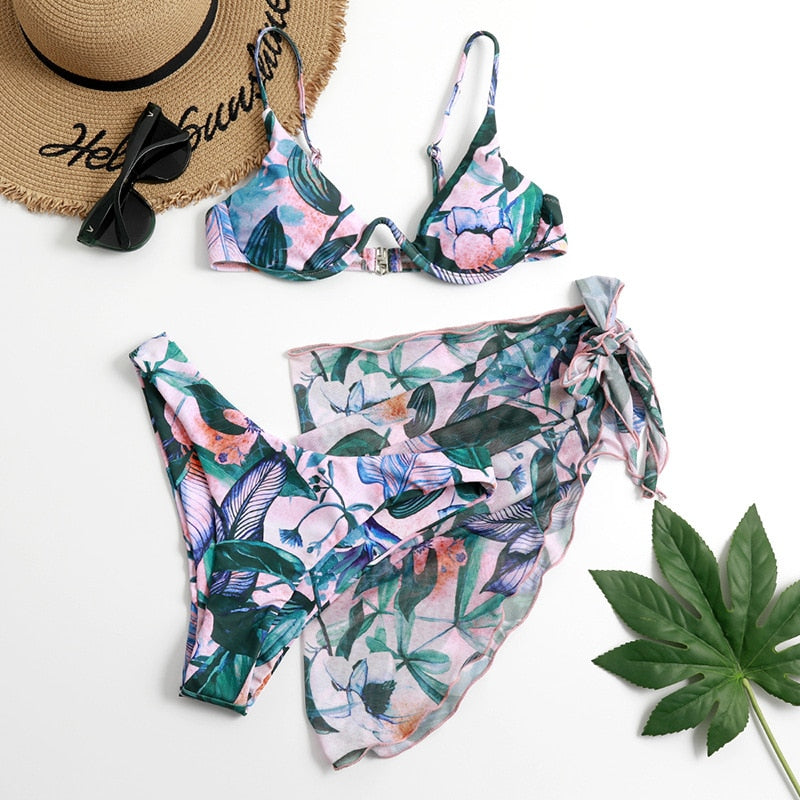 Women 3 Piece Bikini Swimsuit