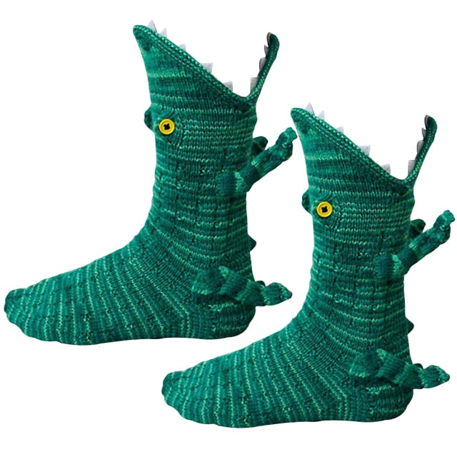 Shark Chameleon Crocodile Knitted Socks