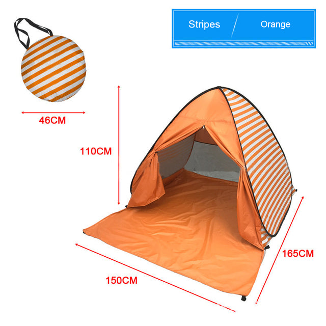 Automatic Beach Tent Large Size Fit 3-5 People With Curtain Lightweight Anti UV Waterproof Outdoor Camping Cabana Sun Shelter