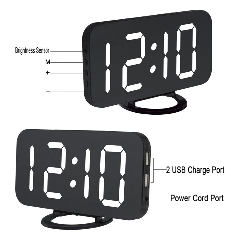 Digital LED Display Alarm Clock