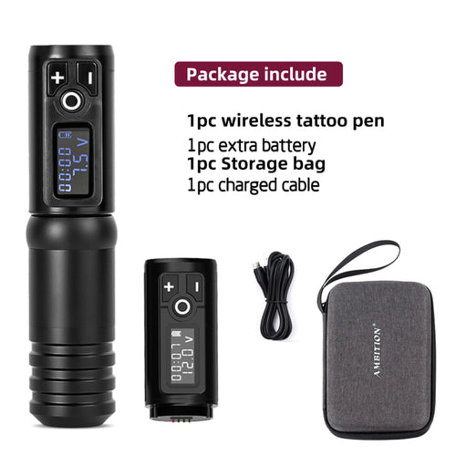 Ambition Flash wireless Tattoo pen machine 1650mAh Lithium Battery