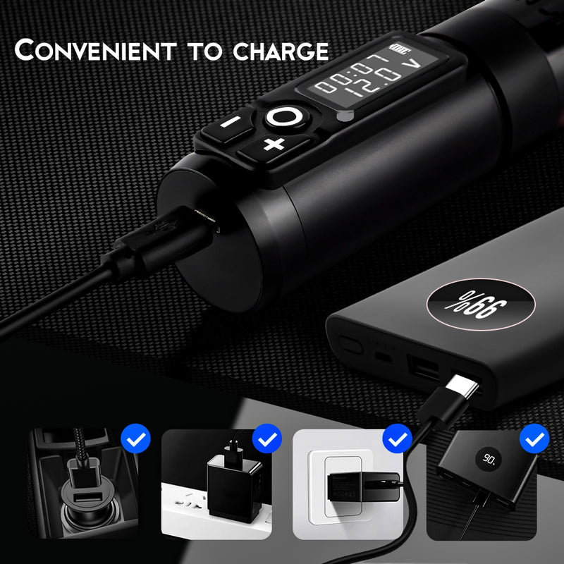 Ambition Flash wireless Tattoo pen machine 1650mAh Lithium Battery