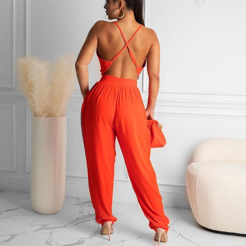 Spaghetti Strap Backless Slim Jumpsuit