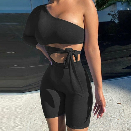 One Shoulder Cut Out Playsuit