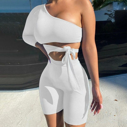 One Shoulder Cut Out Playsuit