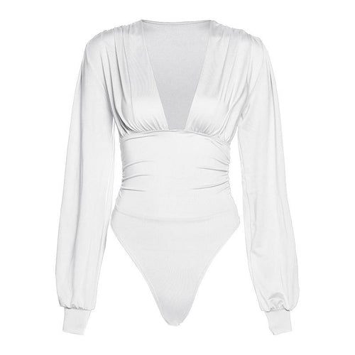 Women Long Sleeve V-neck Bodysuit