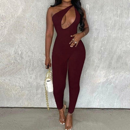 Sexy One Shoulder Bandage Jumpsuit