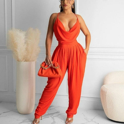 Spaghetti Strap Backless Slim Jumpsuit