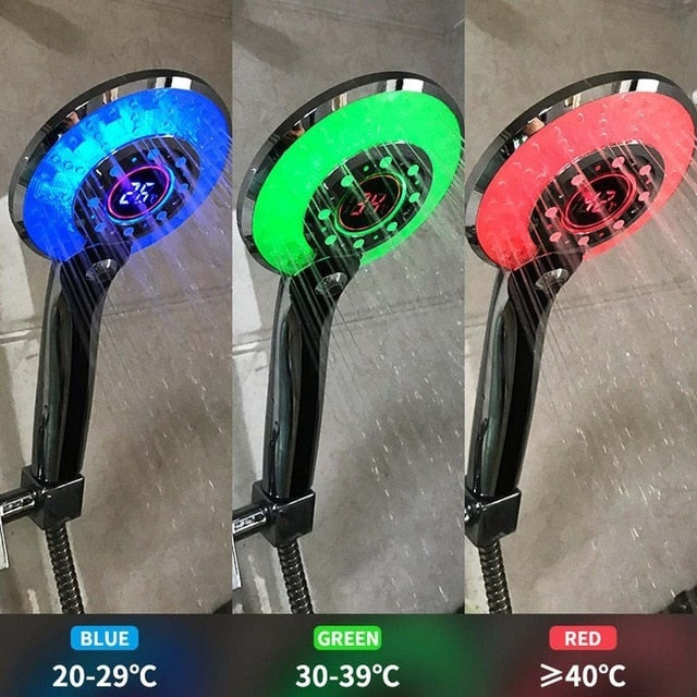 LED Temperature Control Shower Head