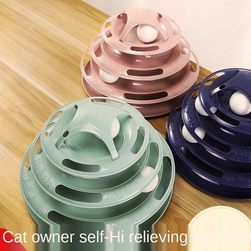 4 Layers Play Track Plate Cat Toys