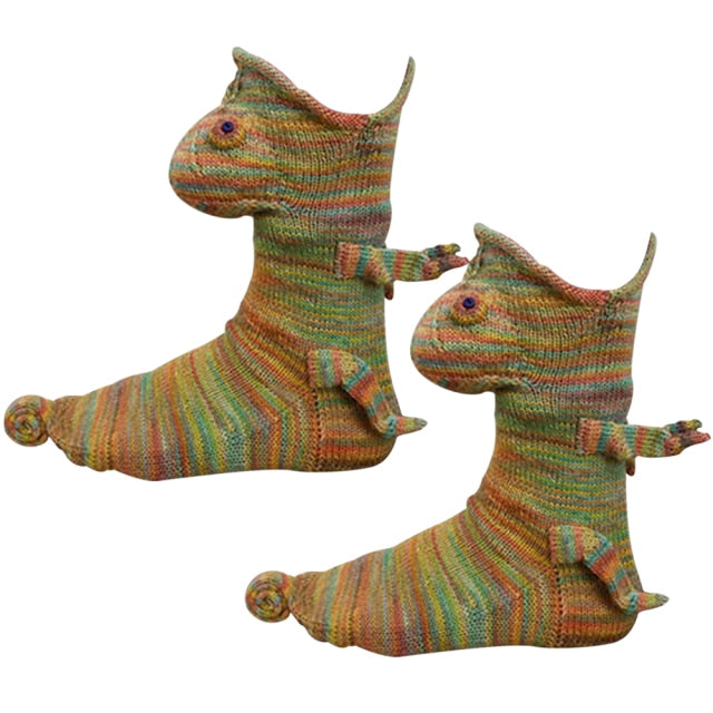 Shark Chameleon Crocodile Knitted Socks