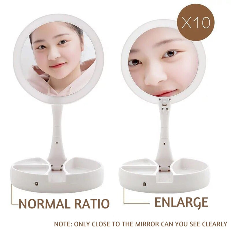 Foldable Charging LED Makeup Mirror