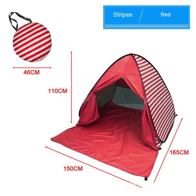 Automatic Beach Tent Large Size Fit 3-5 People With Curtain Lightweight Anti UV Waterproof Outdoor Camping Cabana Sun Shelter