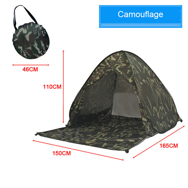 Automatic Beach Tent Large Size Fit 3-5 People With Curtain Lightweight Anti UV Waterproof Outdoor Camping Cabana Sun Shelter