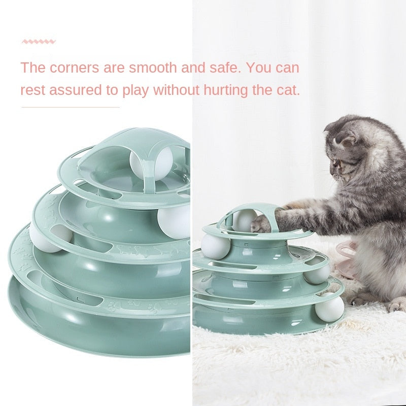 4 Layers Play Track Plate Cat Toys