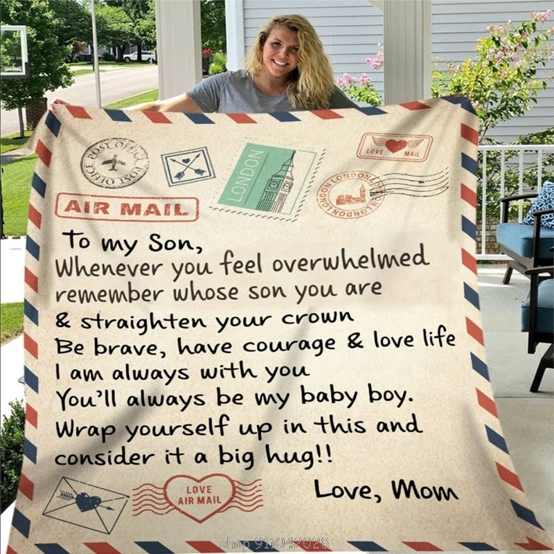 Letter Printed Quilts Air Mail Blankets